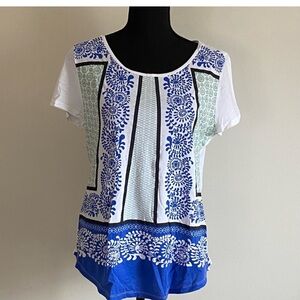 Blue and White Patterned Dress